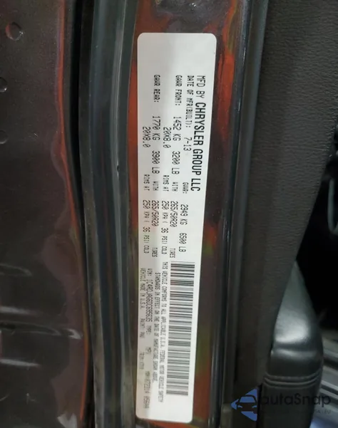 2013 Dodge Durango Sxt from USA, damaged, VIN 1C4RDJAG6DC695635